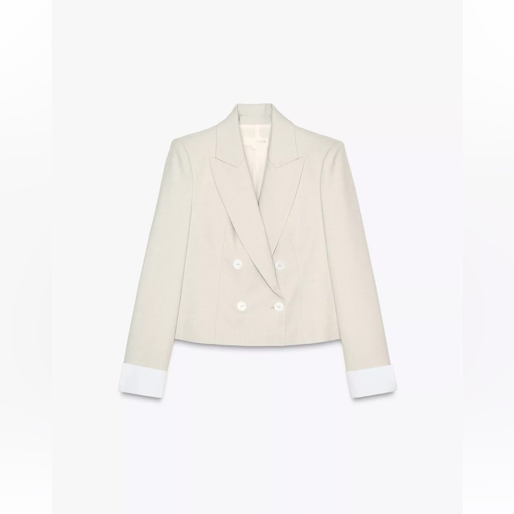 Zara Cream Double-Breasted Blazer